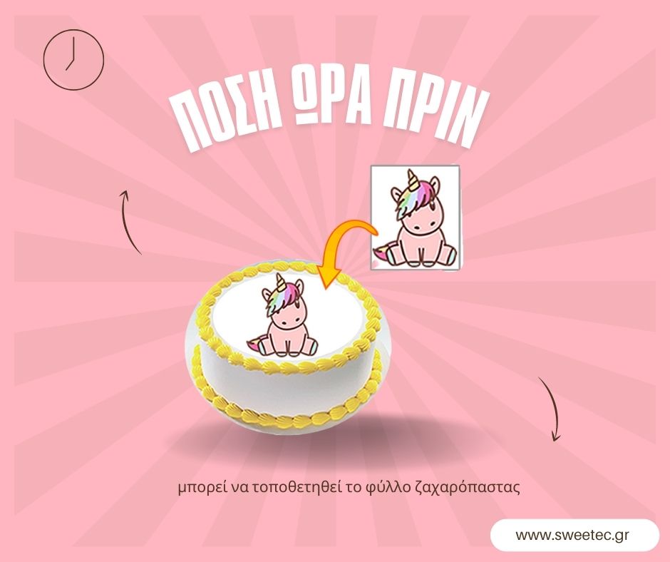 Πόση ώρα πριν μπορείτε να εφαρμόσετε τη βρώσιμη εκτύπωση σε μια τούρτα;